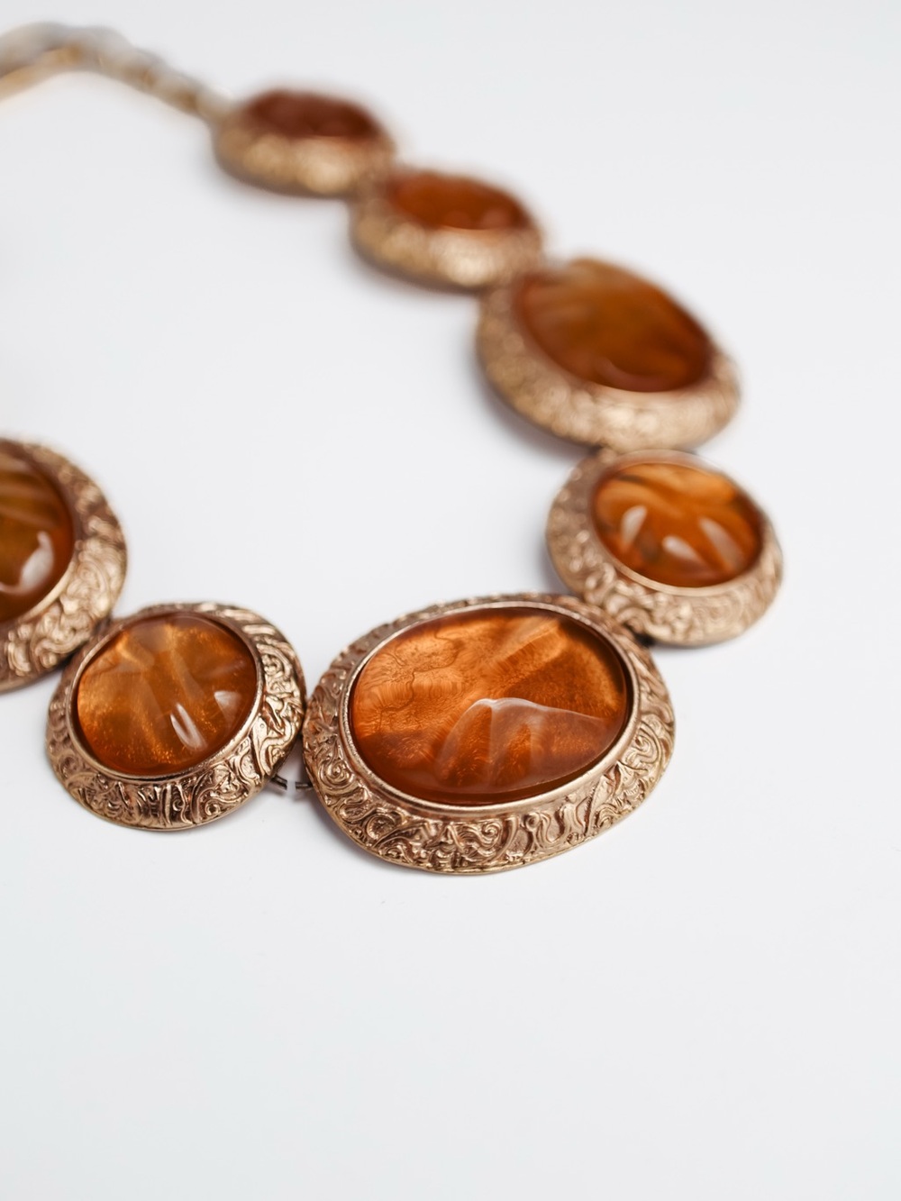 RARE LIMITED EDITION Vintage Yves Saint Laurent (YSL) Byzantine Faux Amber Neckl - Picture 4 of 7